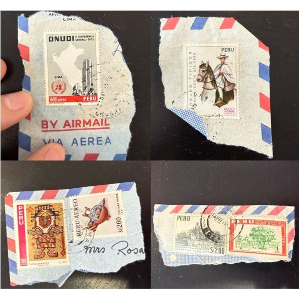 Vintage 1952-1975 Peruvian Stamp Lot of 6, Postmarked, collectible